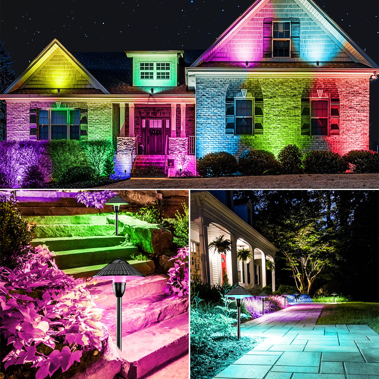 ZUCKEO RGB Color Changing Landscape Lights Low Voltage Pathway